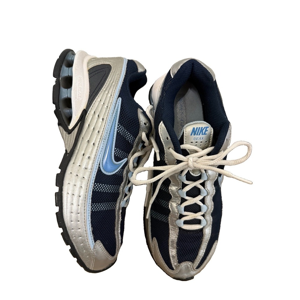 Y2K Nike Reax Men's 9/Women's 10.5 Metallic Silver/Navy/White Gorp Athletic Shoe